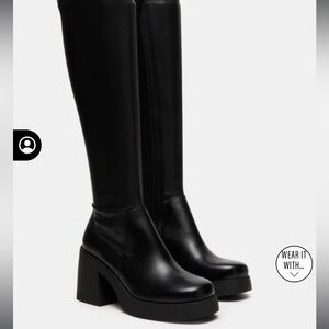 BERKLEIGH BLACK Steve Madden boots size 11, worn once like new